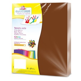 Eurocolors EC0015 Paquete con 100 Hojas, color Café