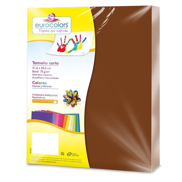 Eurocolors EC0015 Paquete con 100 Hojas, color Café