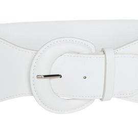 Ro Rox Raya Elasticated Nurse Belt Stretch Wide 50's Retro Vintage Waist Cincher, White, M
