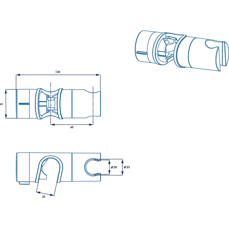 Croydex Universal Riser Rail Slider Chrome