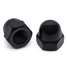 Glvaner M5-0.8 Stainless Steel Acorn Cap Nuts, Hexagon Dome Head Cap Nuts Locknuts, 304 Stainless Steel 18-8, Black Coated, 50 pcs