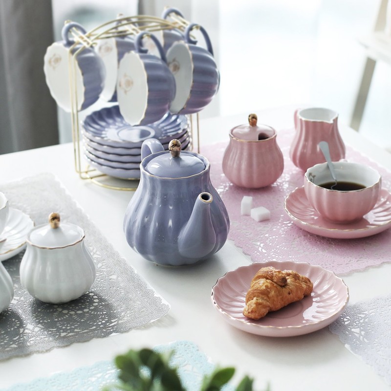 Porcelain Tea Sets British Royal Series, 8 OZ Cups& Saucer