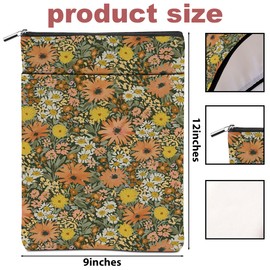 2 Pieces Book Sleeve Garden Cat Daisy Flower Botanical Floral Book Accessories Washable Book Covers for Hardcover Reading Accessories for Book Lovers Book Club Gifts for Women Girls Best Friend Wife