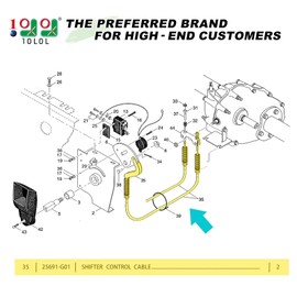 10L0L 40 Inch Forward Reverse Shift Cable for 1991-2001 EZGO Gas Marathon, TXT, Medalist, Workhorse 800 and ST Sport Models, Replace OEM 25691G01