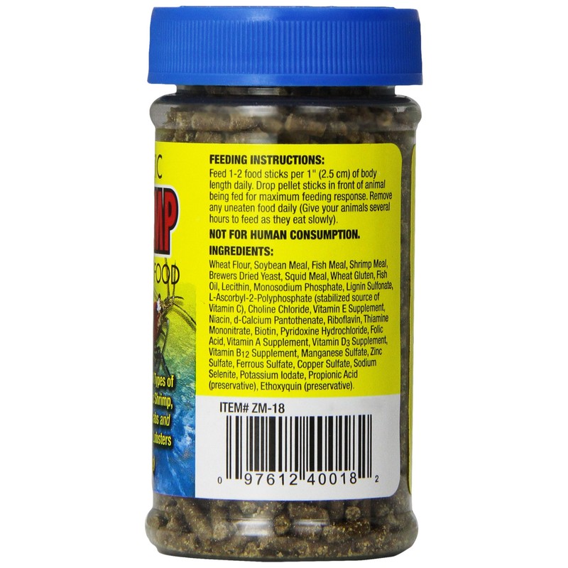 Zoo Med Laboratories SZMZM18 Aquatic Shrimp Crab Lobster Food, 2.5-Ounce