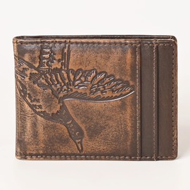 AMERICAN TANNER Genuine Leather Hand Burnished Bifold Wallet For Men Women H4 X W3.25 D0.5