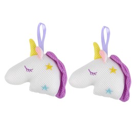 Gatuida 2Pcs Unicorn Mesh Bath Sponge with Hanging Rope White Exfoliating Shower Balls for Adults and Material Rich Comfortable Grip Bath Puff for Home