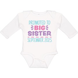 inktastic Promoted To Big Sister September 2025 Long Sleeve Creeper 12 Months 0020 White 460cd