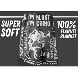 Rock Climbing Gifts, Bed Flannel Plush Blankets Throw, Gravity is a Myth, for Rock Climbers (50"x 65")