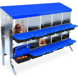 Chicken Nesting Boxes - 8 Hole Metal Nesting Boxes for Chickens,with Lid Cover, Easy Egg Collection for Chicken Coop, Hen Roosting & Laying Eggs,Roll Away Design