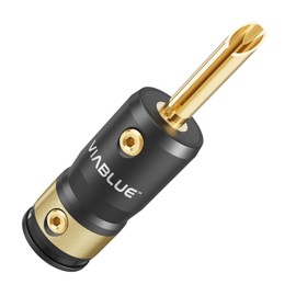 VIABLUE T8 Banana Plugs Flexible Pins Cable Lugs 24 Carat Real Gold Plated Full Metal Housing High-End Connectors 2 Pairs (4 Pieces)