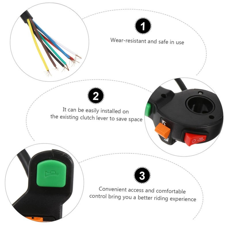 FUNOMOCYA Motorcycle Control Switch for Headlight Horn and Turn Signal