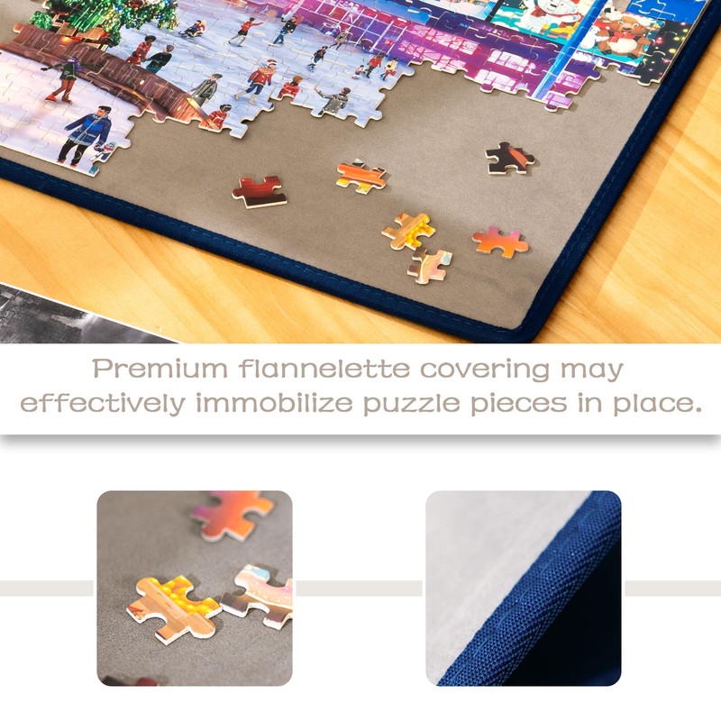 Tektalk Foldable Jigsaw Puzzle Board with 6 Sorting Trays, Portable