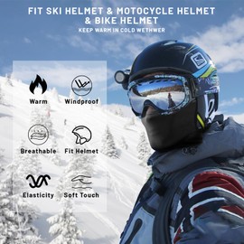 Chasenew Balaclava Ski Face Mask for Men Cold Weather Windproof Thermal Winter Motocycle Shiesty Mask Women Neck Gaiter, Dark Gray
