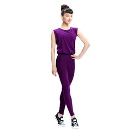 Winshape JS102LSC Women's Functional Comfort Jumpsuit, Comfort Style, Fitness, Leisure, Yoga, Pilates, Dark Plum