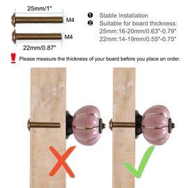 sourcing map 4pcs Ceramic Knobs Vintage Knob Drawer Pumpkin Shaped Pull Handle Furniture Door Cabinet Cupboard Wardrobe Dresser Decorative Pink