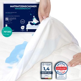 ZenPur Waterproof Mattress Protector 90 x 200 cm, Made in the EU, Oeko-Tex Standard 100 Certified, Made of Cotton Mattress Topper, Waterproof and Durable - Protection and Comfort in One!