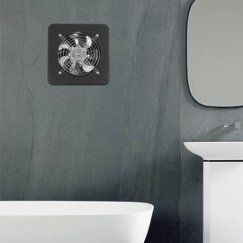 WOQLIBE 7 Inch Exhaust Fan,Powerful Kitchen Wall Exhaust Fan for Kitchen Metal Extractor Fan for Attic, Garage, Window Ventilation, HVAC System(Black, 50W)