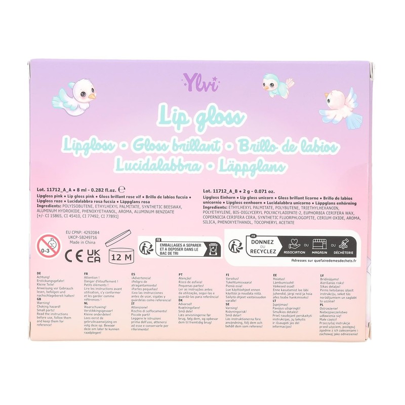 Depesche 0011712 11712 Ylvi Unicorn Lip Gloss Set for Children