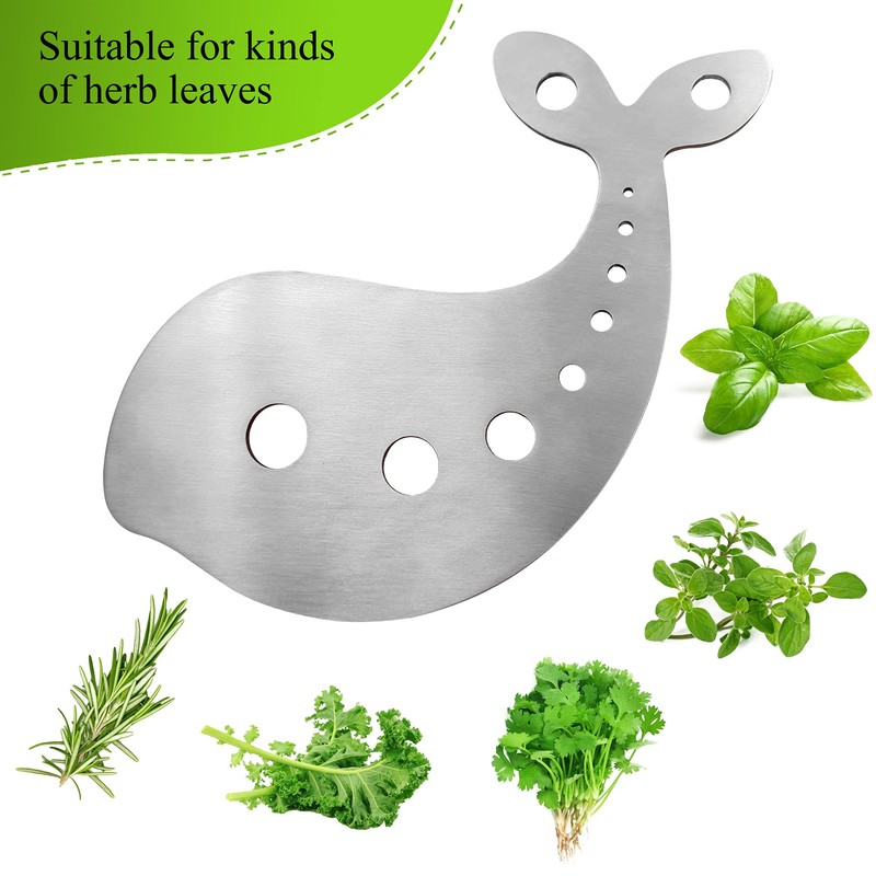 Stainless Steel Herb Stripper, 10-Hole Leaf Stripper Tool for Kale,