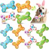 SilTriangle 12 Pack Easter Dog Toys Easter Dog Squeaky Bone