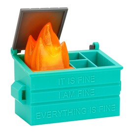 Dalycro Dumpster Fire Pencil Holder - Fun Desk Accessories with Removable Flame Light Touch Dimming Mode & USB Charging Port- Perfect Pen Holder for Desk, Funny Gift for Coworkers
