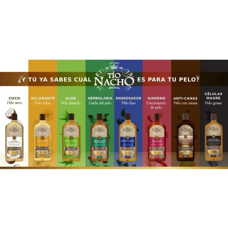 Shampoo Tío Nacho Ginseng Estimula Crecimiento Anti Caída