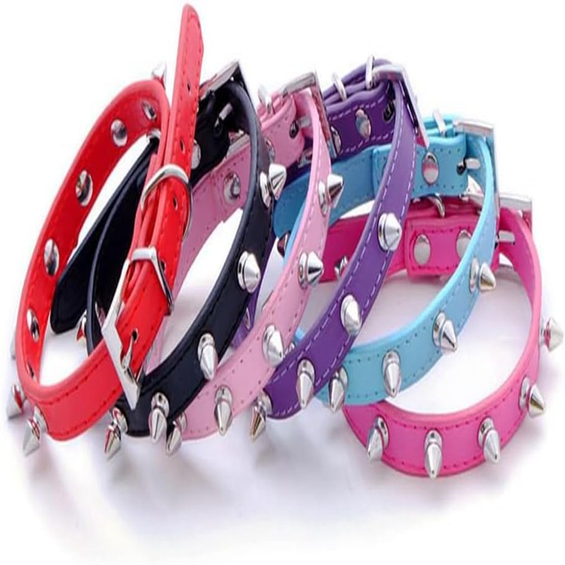Small Spiked Dog Collar, Spiky Studded Stud Rivet Pu Leather