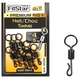 PRO Filstar 10 Piece Fishing Swivels Set Size 4 - Helicopter & Chod Rig - Swivel for Fishing - Barrel Swivels - Rolling Swivel - Fishing Carp Accessories - Spin Fishing Set - Carp Fishing - Spinning