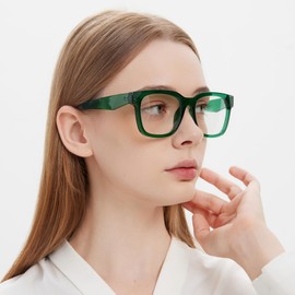 kimorn kimorn Blue Light Blocking Glasses,Anti Eyestrain & UV Protection,Square Frame Glasses for Women and Men (Green)
