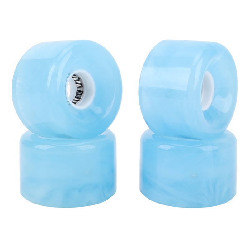 4Pcs Skateboard Wheel Set Replacement 78A Hardness PU Translucent Flashing