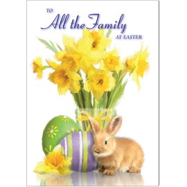 To All The Family Easter Card - Medium Sized Card (A5 Size -148mm x 210mm) with Envelope