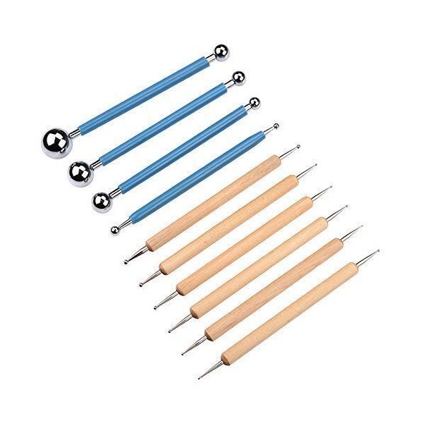 Meuxan 10 Piece Dotting Tools Ball Styluses for Rock Painting,