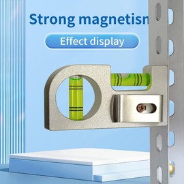 Solid aluminum alloy Mini level ruler portable mini level bubble meter with magnetic function TV stand installation (Silver Green)