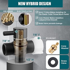 Luxury Bidet Sprayer for Toilet-Handheld Sprayer Attachment with Brass Leak Free T-Valve&Adjustable Jet Spray, Perfect for Feminine Hygiene