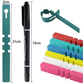 alwaiiz Pack of 600 Plastic Plant Labels with 2 Black Water-Based Pens, 2 x 20 cm Loop Labels, Hanging Plant Signs Labelling (6 Colours)