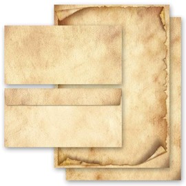 Letter Paper Set 40 Pieces Antique & History, Antique 20 Sheets + 20 Matching Envelopes DIN Long without Window Paper-Media