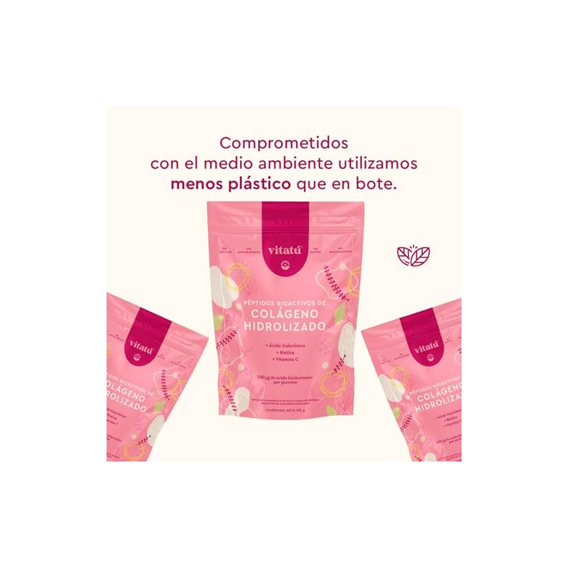Vitatú Colágeno Hidrolizado Ácido Hialurónico Biotina Vitamina Polvo Diseñado Mujeres