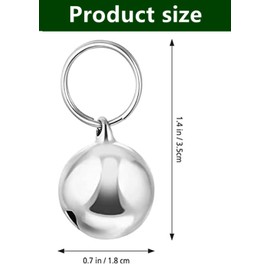 6 PCs Dog Collar Bells, Cat Bells & Dog Collar with Keyrings Training Pet Pendant,Pet Cat and Dog Pendant Accessories (Silver 16MM)