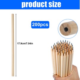 LEKEFETO Pack of 200 HB Wooden Pencils, 17.7 cm x 0.7 cm, Natural Wood Pencils, Children's Pencils, HB Pencil Set, Graphite Pencils for Children, Students, Office, School Material (Rounds)