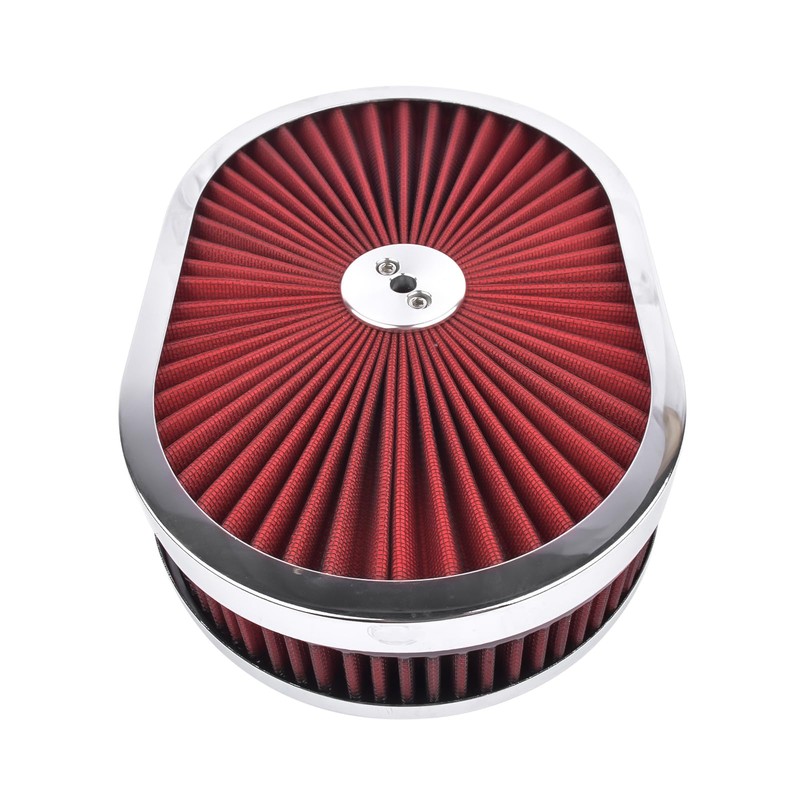TEKKOAUTO 12" x 2'' Oval Super Flow Thru Air Cleaner