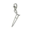 Sterling Silver Crutch Charm with Lobster Claw Clasp, Charms for