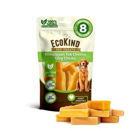 EcoKind Himalayan Yak Cheese Dog Chew | Great for Dogs, Treat for Dogs, Keeps Dog Busy & Enjoying, Indoors & Outdoor Use (8 Small Sticks)