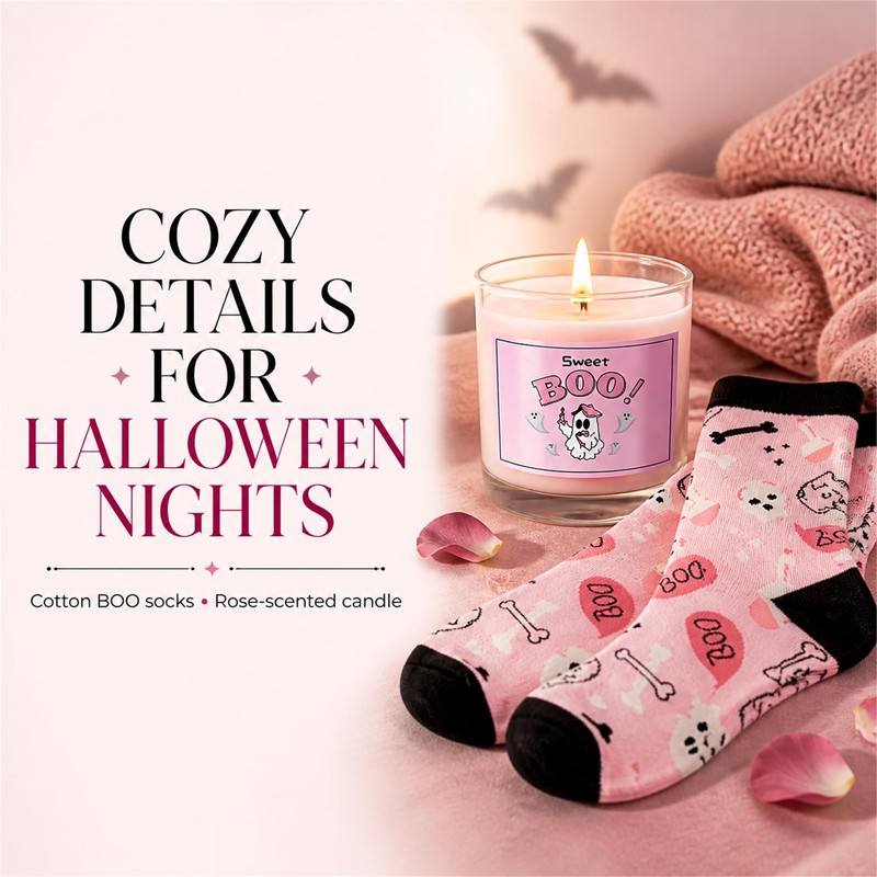 Boo Basket Stuffers for Women Halloween Basket Pink Spooky Basket