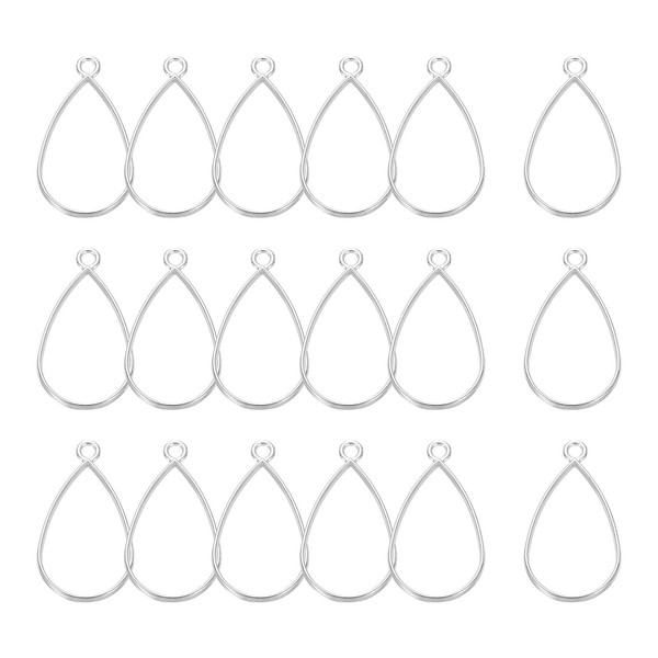 sourcing map 18 Pcs Open Bezel, Teardrop Resin Bezels Pendants