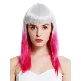 WIG ME UP - 8967-8CR60 Women's Wig Cosplay Long Pony Smooth Ombre Mix Light Grey Pink