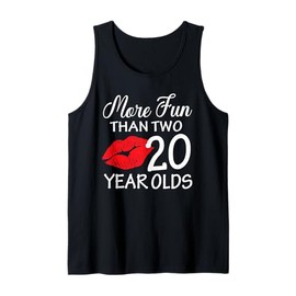 More Fun Than Two 20 Years Old 20th Birthday Lips Tank Top