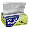 Biocean 500 Pre-Cut Aluminum Foil Sheets, 9" x 10.75" Pop-Up