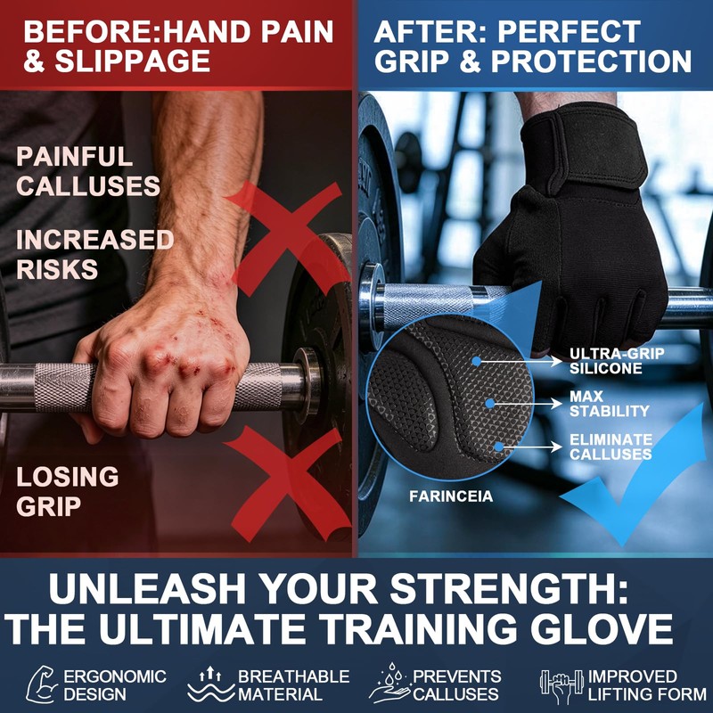 Demark Weight Lifting Gloves for Gym Workouts, Men and Women-M