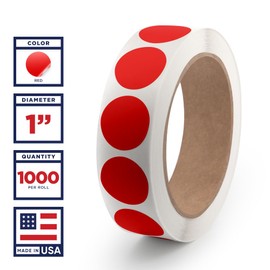 1 Inch Circle Dot Stickers Roll, 1000 Round Color Coding Labels, Adhesive Sticker Dots, Colored Circle Stickers for Classroom, Garage Sale Price Tags, Inventory, Office & Yard Sale Supplies